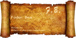 Fodor Bea névjegykártya
